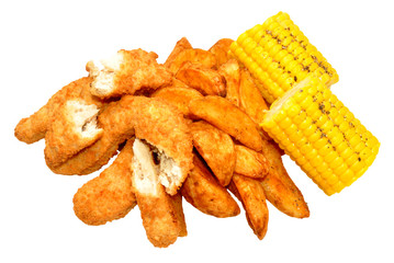 Breaded Chicken Strips And Wedges