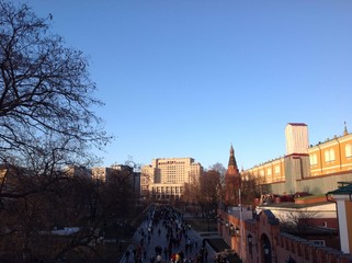 Naklejka premium вид с троицкого моста московского кремля