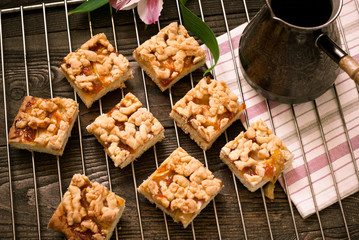 A few pieces of pie and flower