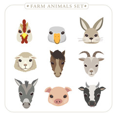 adorable farm animals set