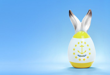 Obraz premium Colorful cute easter egg and the flag of Rhode Island .(series)