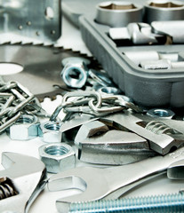 Fototapeta premium Metalwork. Spanner, box and others tools.