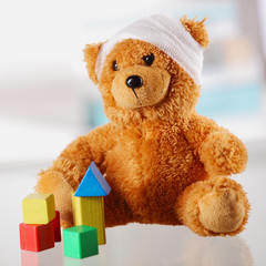 Bandaged Classic Teddy Bear with Various Shapes