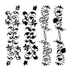 Set swirling decorative flower