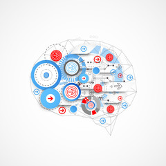 Obraz premium Abstract digital brain,technology concept.