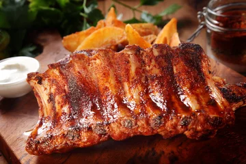  Roasted Pork Rib on Wooden Chopping Board © exclusive-design