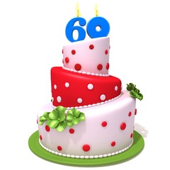 Birthday cake with number sixty