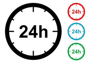 Pictograma 24 horas en varios colores