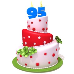 Birthday cake with number ninety five