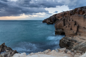 Rocky coast of Favignana at dawn