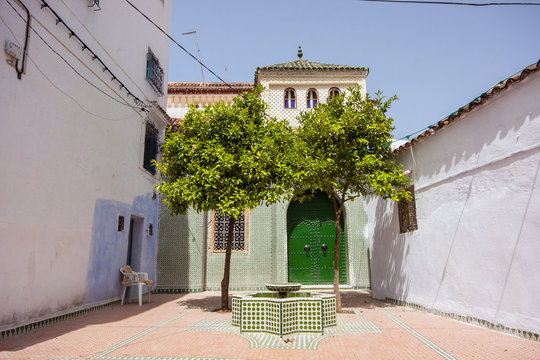 Blue White Lane Tetounat cities in Morocco