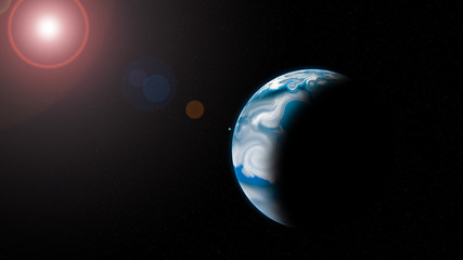 planet with Rising Sun