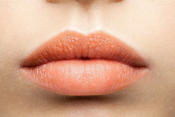 Obraz premium Matte peach-colored lips