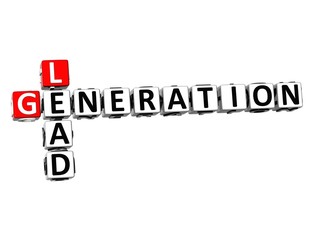 3D Crossword Lead Generation on white background