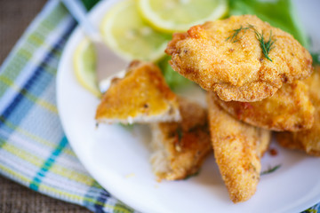 chicken fried in batter with dill