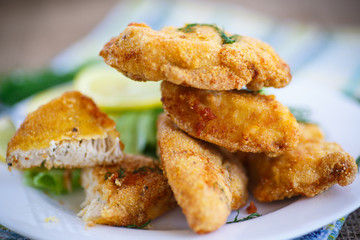 chicken fried in batter with dill