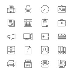 Office supplies thin icons