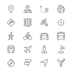 Navigation thin icons
