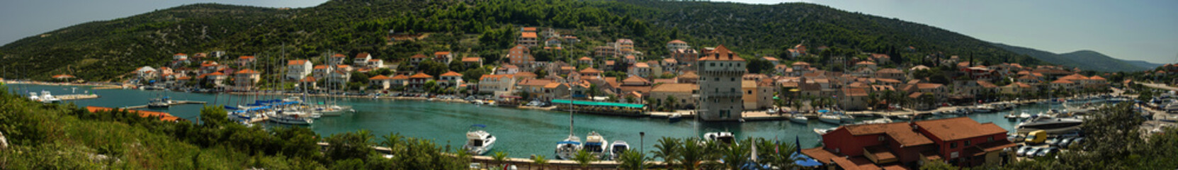 Fototapeta na wymiar Marina town panorama, Croatia