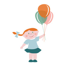 Little girl with balloons