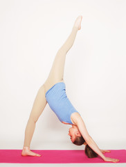 Fototapeta premium blond woman working yoga exercise