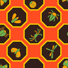 Fototapeta premium abstract seamless background with insects