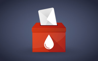 Red ballot box with a blood drop