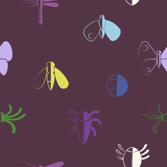 abstract seamless background with insects
