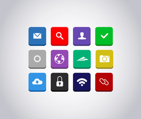 Collection / Set  of app icons. Vector
