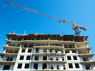 Naklejka premium Building construction with crane