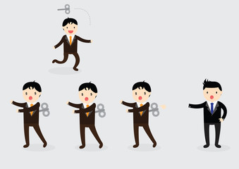 Wind-Up Businessman Concept
