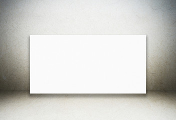 Blank paper poster and cement room background