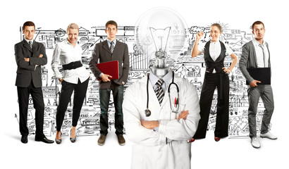 Business Team With Lamp Head Doctor
