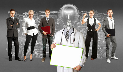 Business Team With Lamp Head Doctor