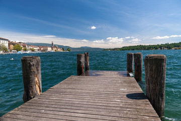 Fototapeta premium Riva del Garda view at the lake, Italy