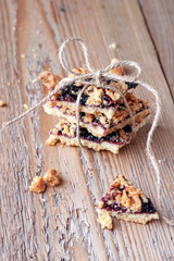Handmade cookies on a wooden background