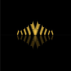 Golden black label design logo for company