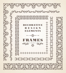 Set of Retro Vintage Frames and Borders.
