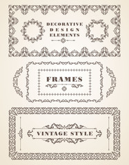 Set of Retro Vintage Frames and Borders.