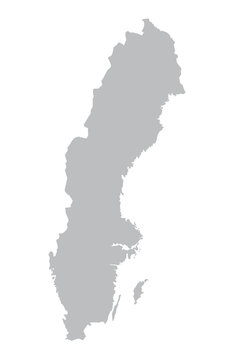 grey map of Sweden