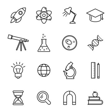 Science line icons set
