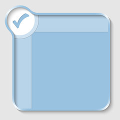 blue text box for entering text and check box