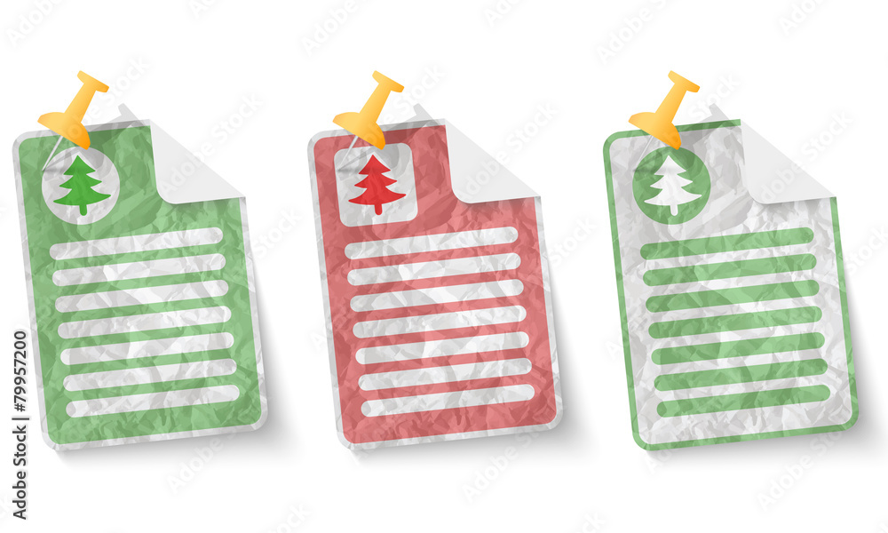 Poster document with crumpled paper and tree symbol