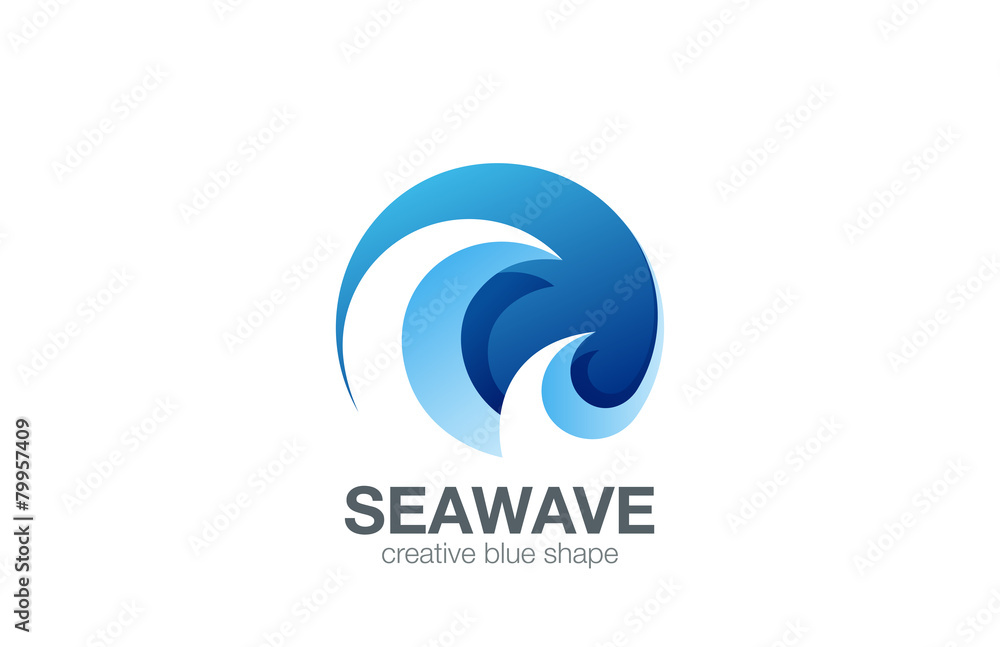 Poster Water Wave Logo design vector. Creative Abstract Circle