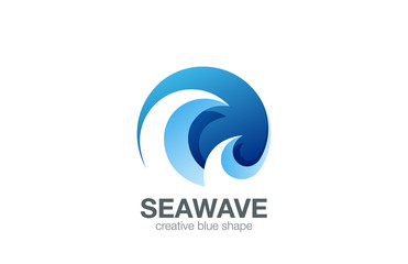 Water Wave Logo design vector. Creative Abstract Circle