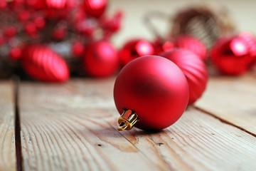Christmas decorations with red balls