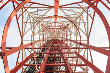 look up under telecommunication tower