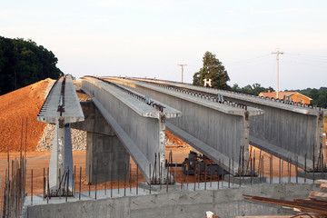 Highway bridge construction - 79958638