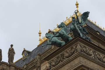Fototapeta na wymiar Details of National Theatre decorations and sculptures, Prague,