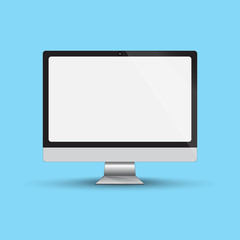 Fototapeta premium Computer display on a blue background. Vector.